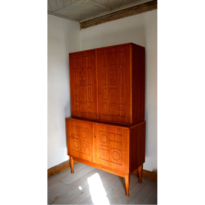 Vintage teak cabinet "Krus" by Yngve Ekström for Westbergs Möbler, Sweden 1962