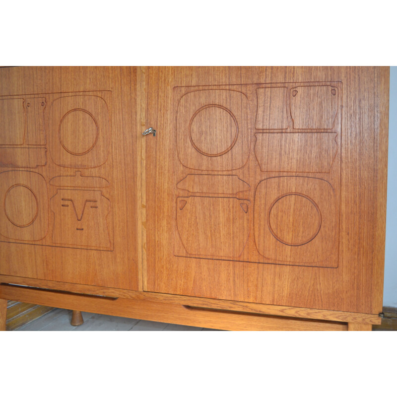 Vintage teak cabinet "Krus" by Yngve Ekström for Westbergs Möbler, Sweden 1962