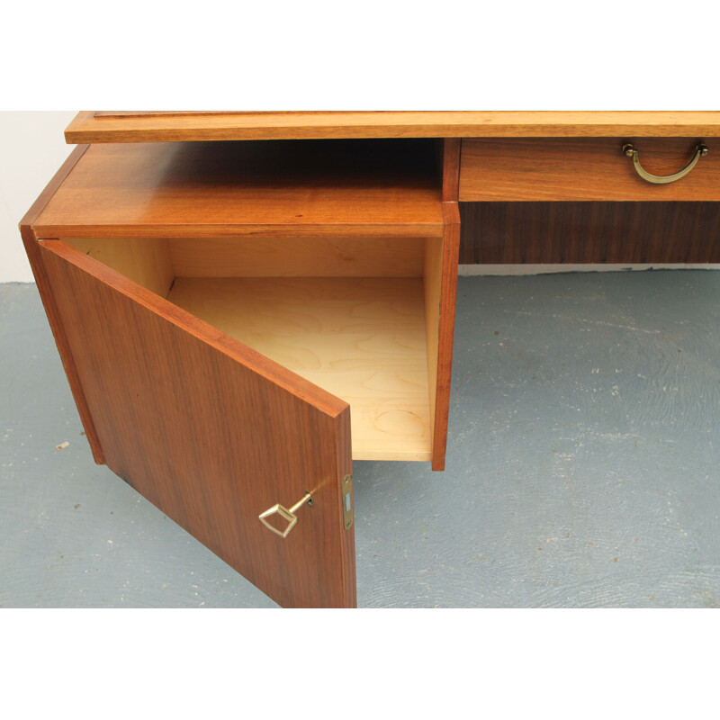 Vintage desk in walnut bicolor 1950s