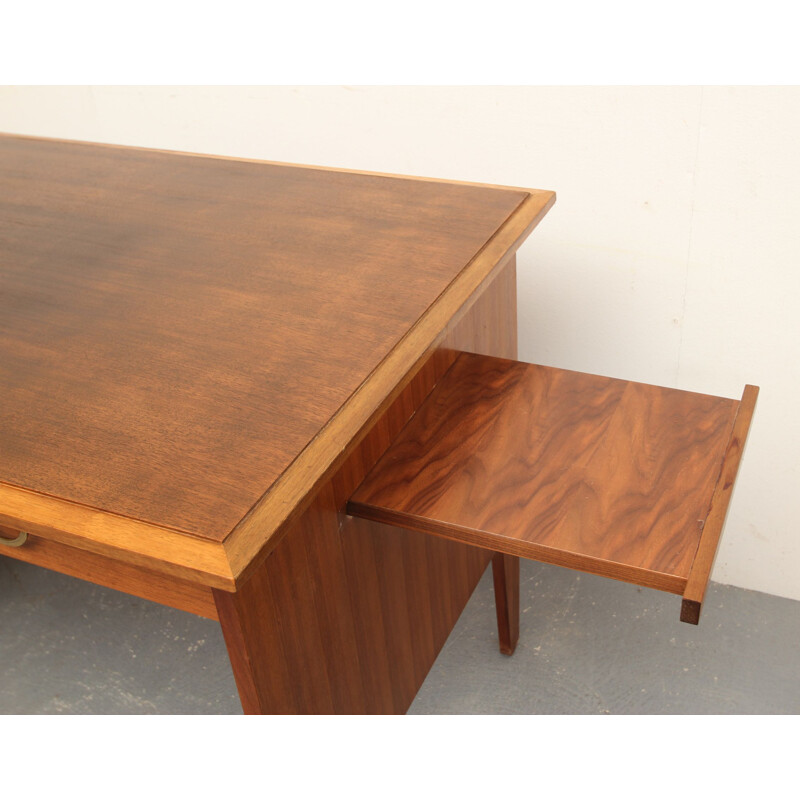 Vintage desk in walnut bicolor 1950s