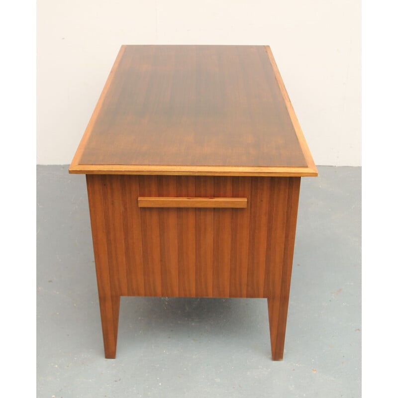 Vintage desk in walnut bicolor 1950s