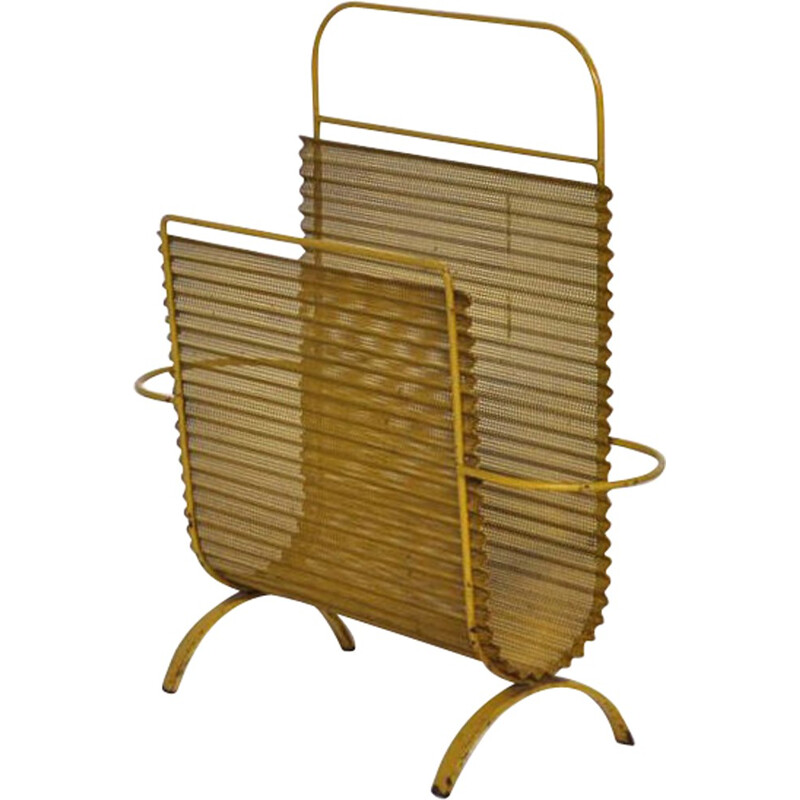 Artimeta Soest magazine rack in yellow metal, M MATEGOT - 1950s