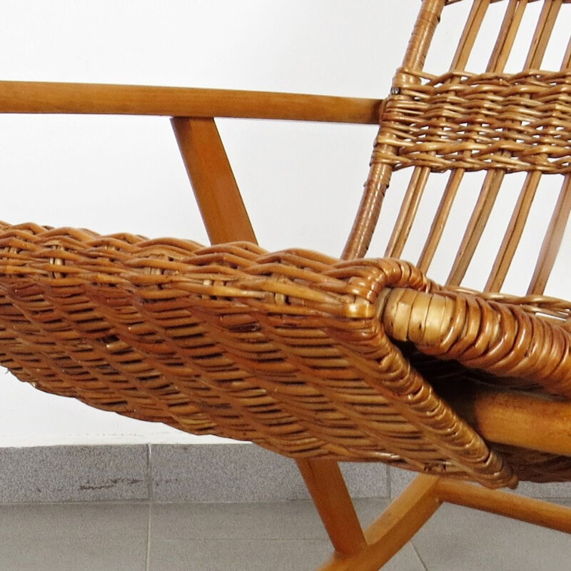 Vintage Rocking chair by Uluv Czechoslovakia 1970s