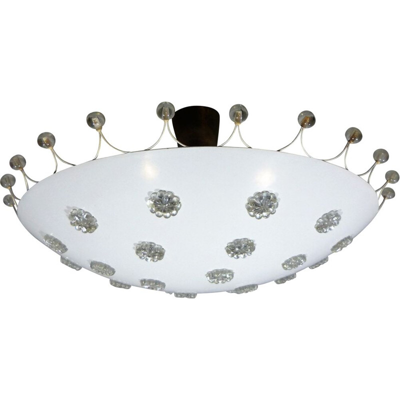 Large vintage ceiling lamp by Emil Stejnar for Rupert Nikoll, Austria 1950