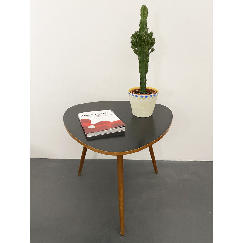 Triangular Mid Century Side Table, black, 1950s