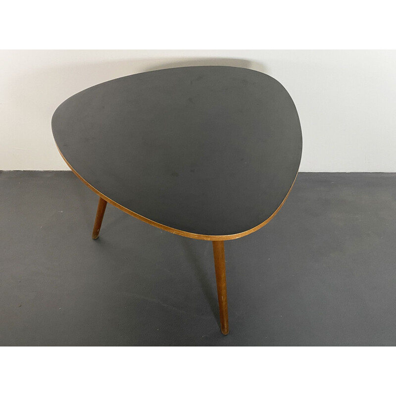 Triangular Mid Century Side Table, black, 1950s