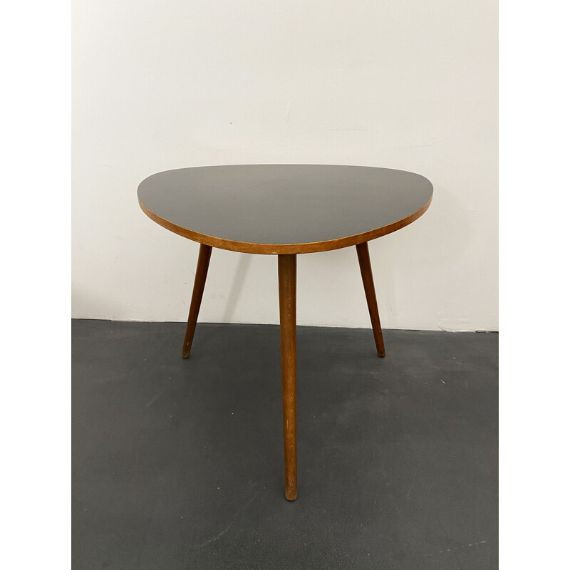 Table d'appoint triangulaire vintage noire, 1950