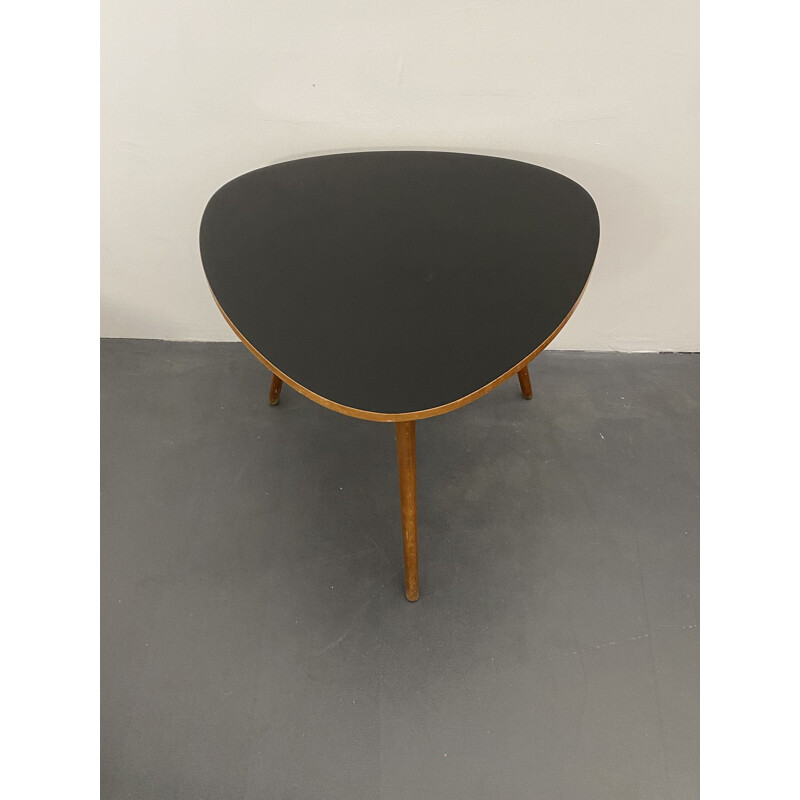 Triangular Mid Century Side Table, black, 1950s