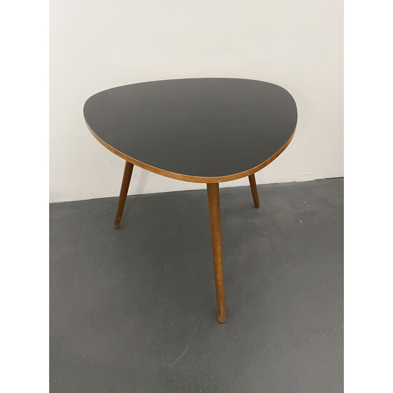 Triangular Mid Century Side Table, black, 1950s