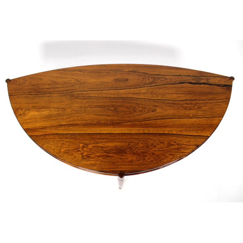 Vintage rosewood coffee table Johannes Andersen Tresnum, Sweden, 1950