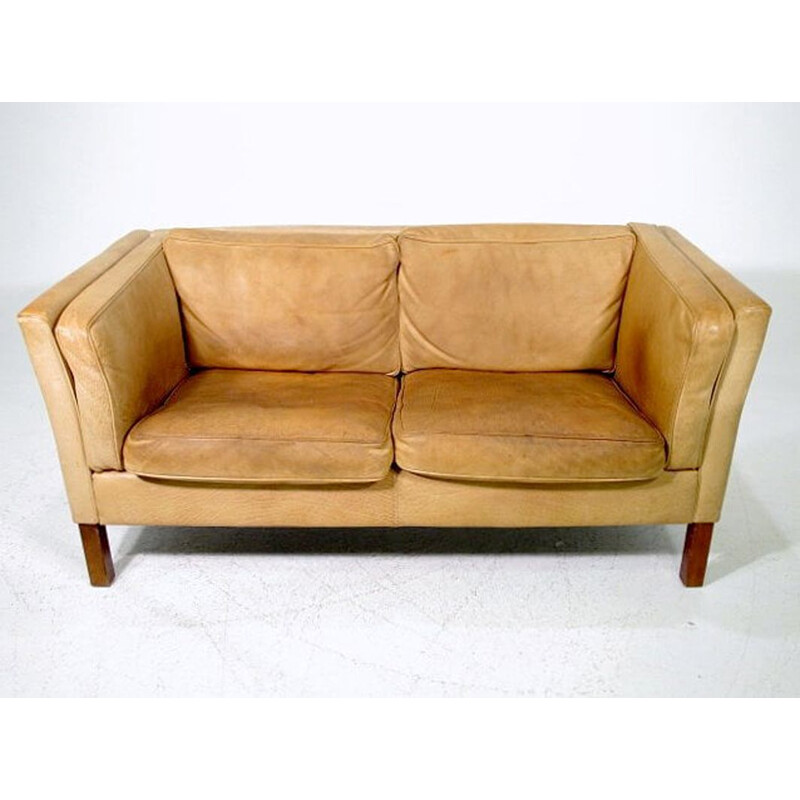 Vintage 2-seater leather sofa 1970