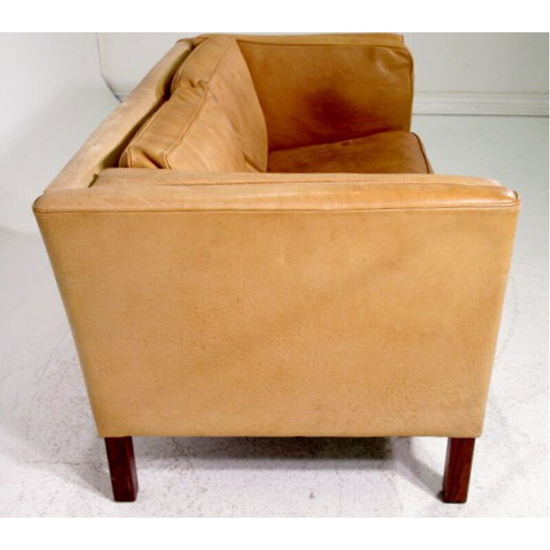 Vintage 2-seater leather sofa 1970