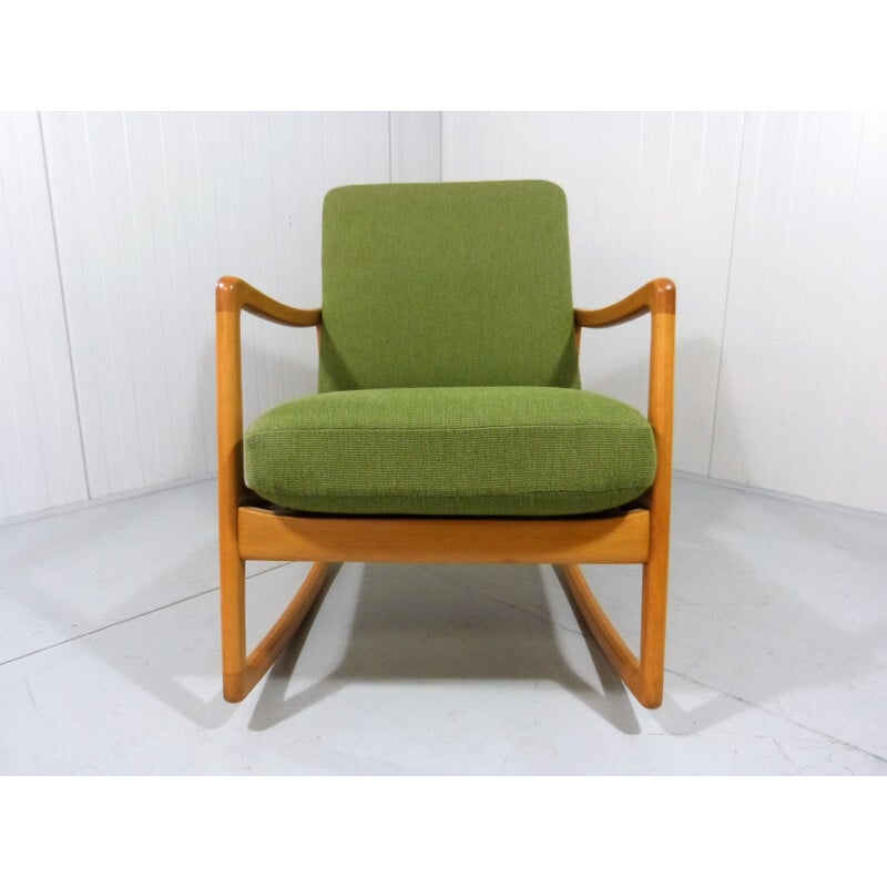 Vintage Rocking Chair Model 120 by Ole Wanscher for France and Daverkosen, Denmark 1950