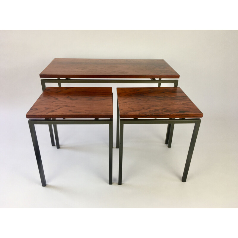 Set of vintage rosewood side tables, Netherlands, 1960