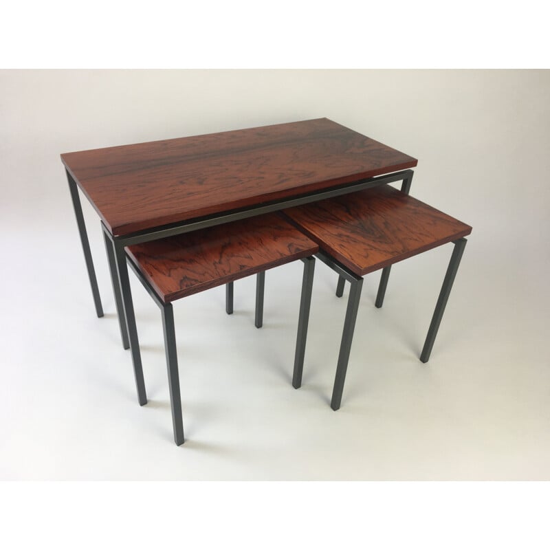 Set of vintage rosewood side tables, Netherlands, 1960