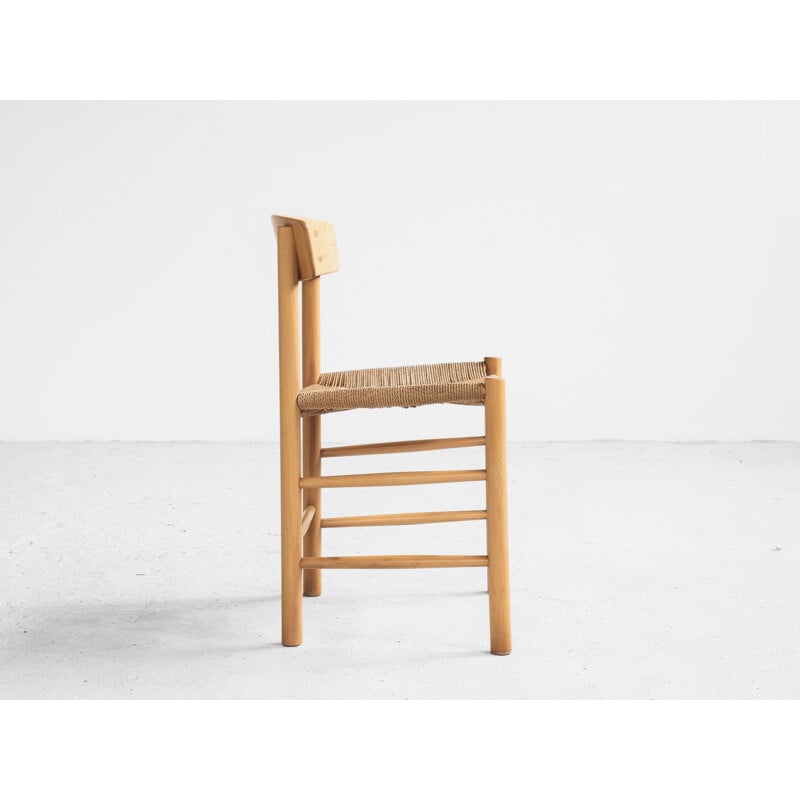 Vintage J39 chair in beech and paper cord by Børge Mogensen for FDB Danish 1945