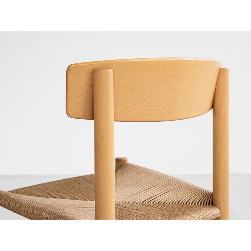 Vintage J39 chair in beech and paper cord by Børge Mogensen for FDB Danish 1945