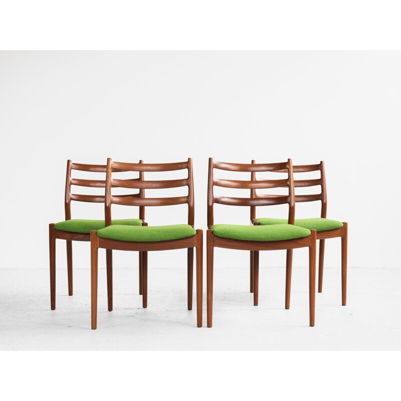 Midcentury set of 4 dining chairs in teak by Arne Vodder for France and Søn 1960s