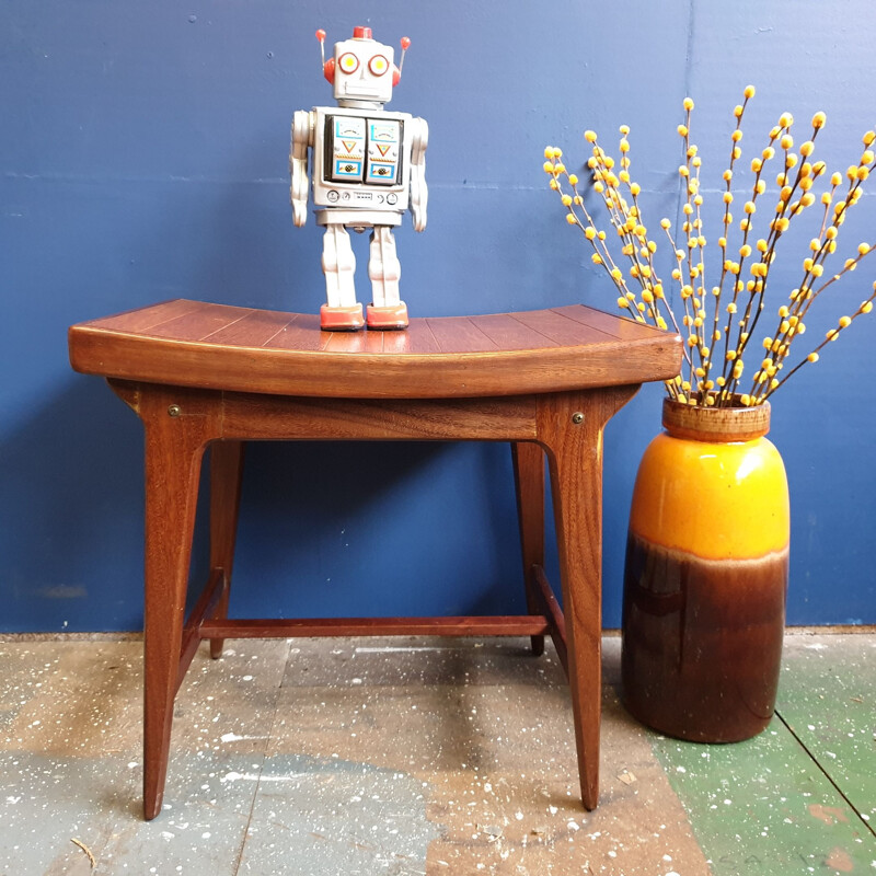 Vintage Teak Dressing Table Stool 1960s