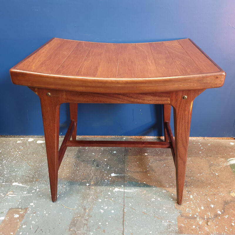 Vintage Teak Dressing Table Stool 1960s