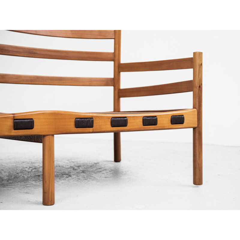 Midcentury sofa in teak and leather by Arne Norell 1960