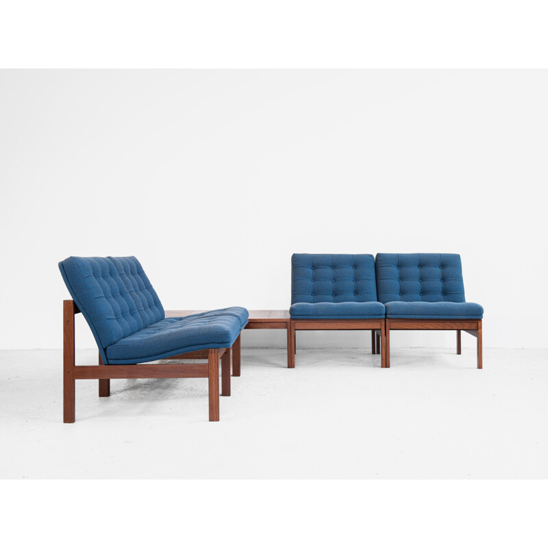 Midcentury corner sofa set in teak by Ole Gjerløv-Knudsen & Torben Lind for France and Søn