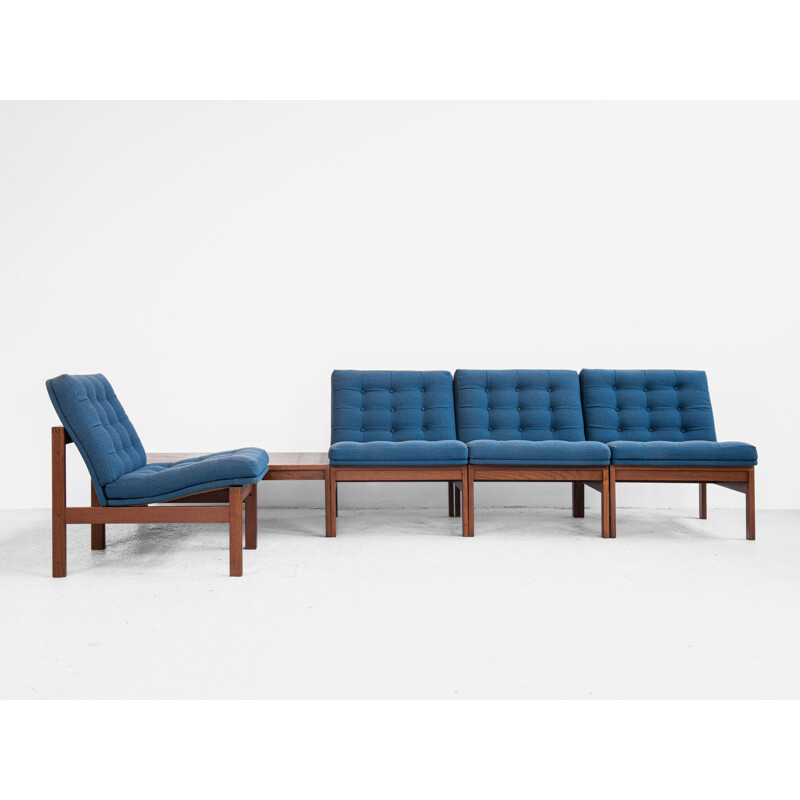 Midcentury corner sofa set in teak by Ole Gjerløv-Knudsen & Torben Lind for France and Søn