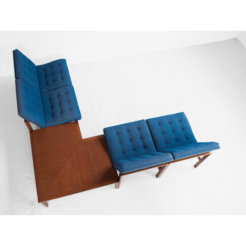 Midcentury corner sofa set in teak by Ole Gjerløv-Knudsen & Torben Lind for France and Søn