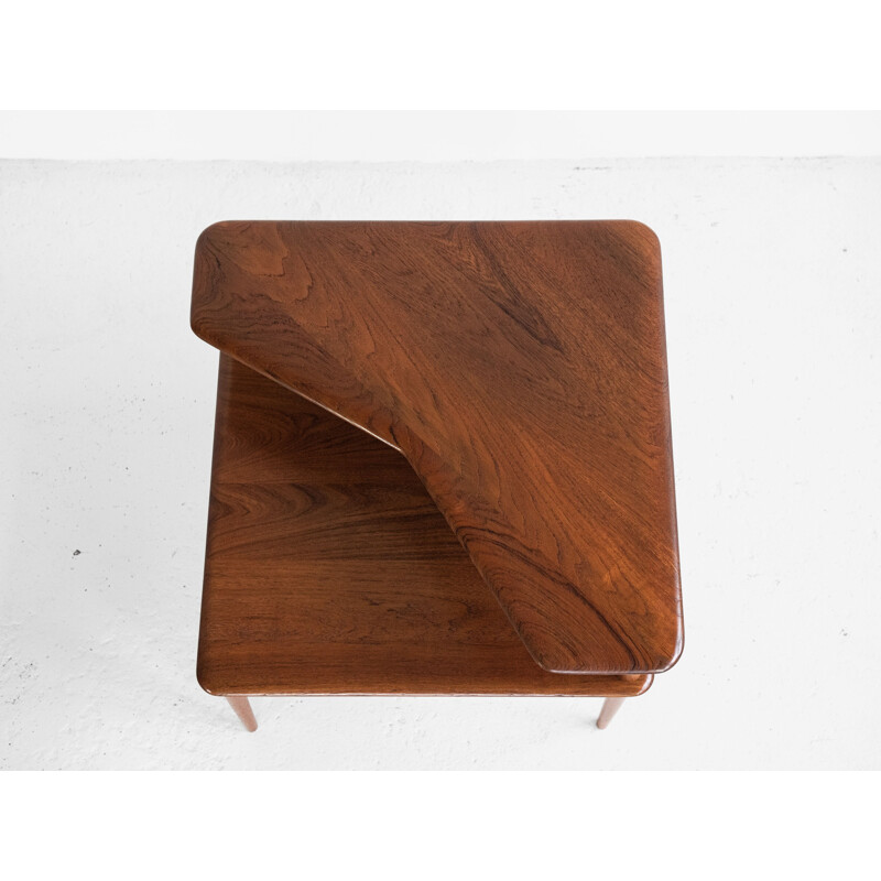 Midcentury Corner Table in Teak by Hvidt & Molgaard for Cado 1960s