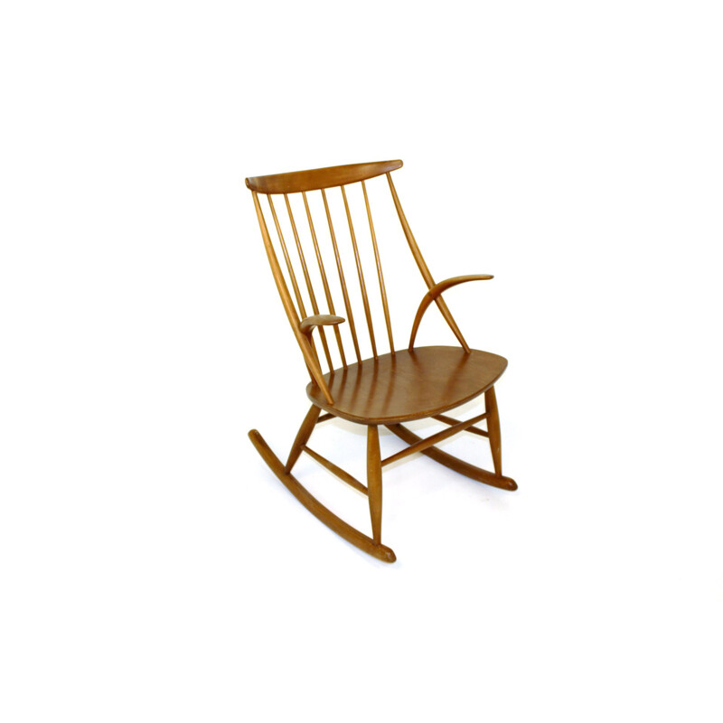 Rocking-chair vintage n 3, Illum Wikkelsø, Danemark, 1960