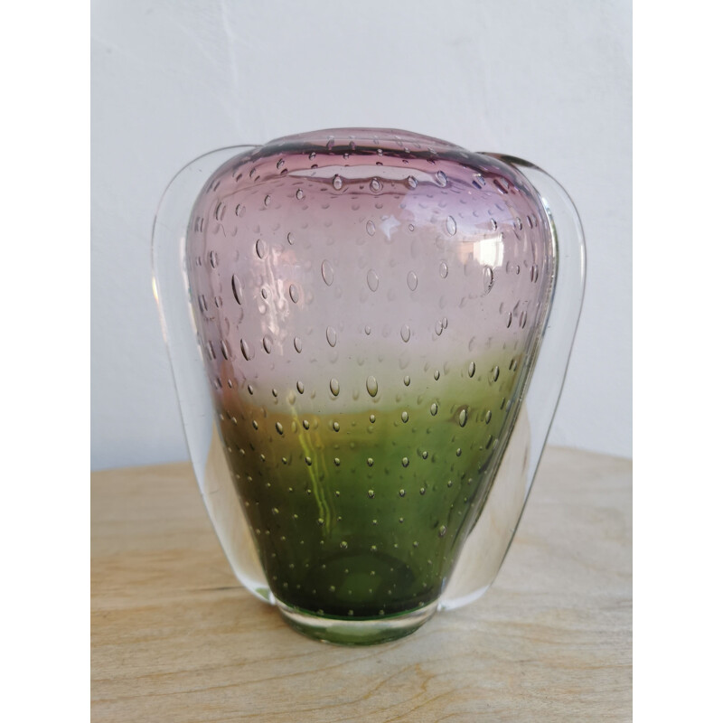 Vintage vase glassware Murano Italian 1970