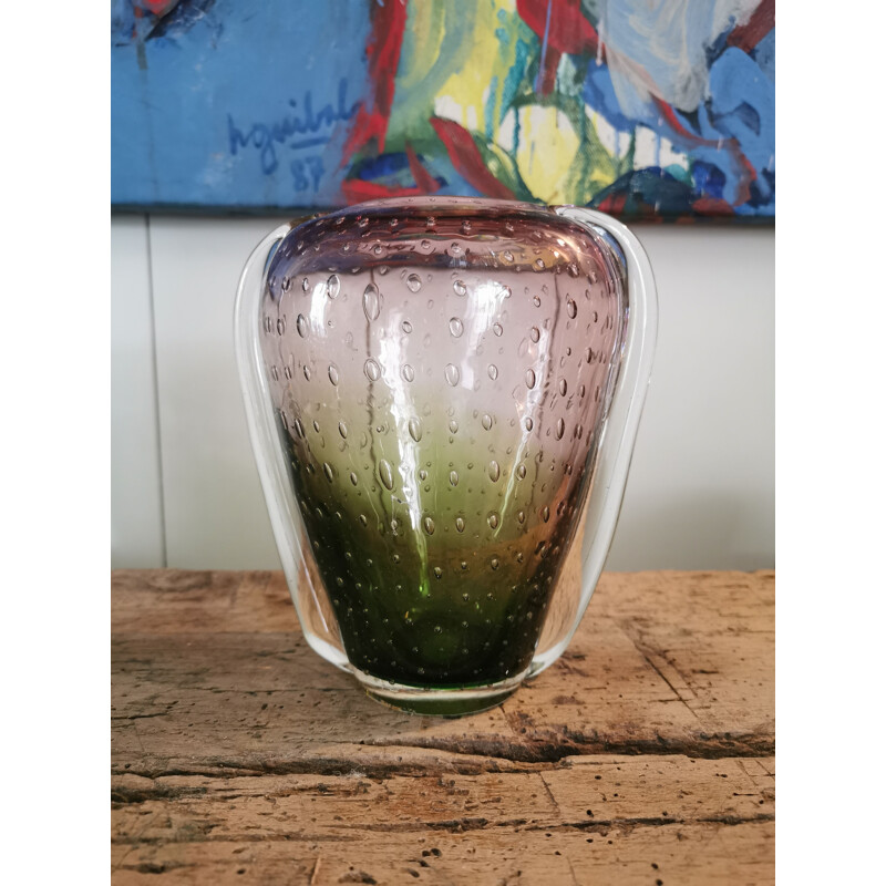 Vase vintage verrerie Murano italien 1970