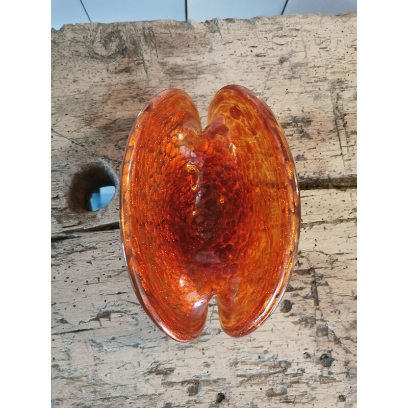 Vintage ashtray Murano red and gold 1970