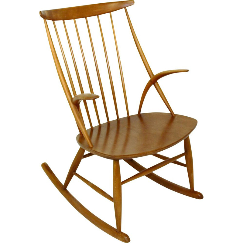 Vintage Rocking-chair N 3, Illum Wikkelsø, Danemark, 1960