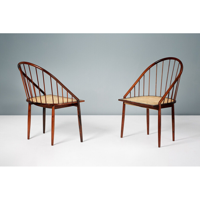 Set of 4 "Curva" chairs in Jacaranda by Joaquim Tenreiro, Brazil 1960