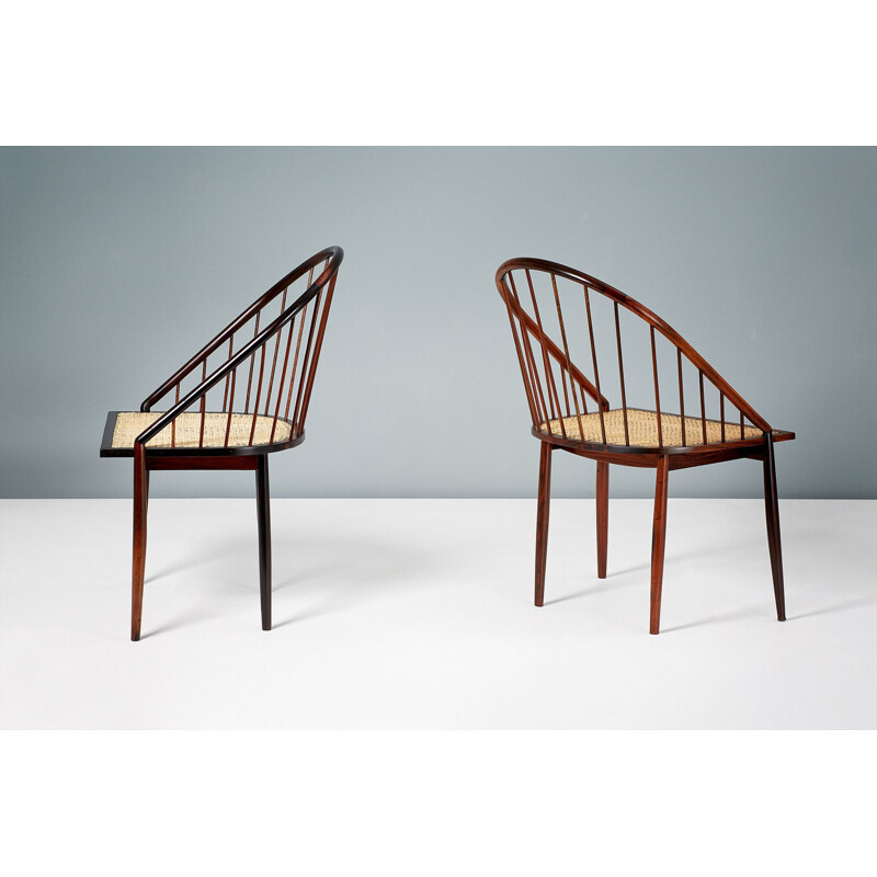 Set of 4 "Curva" chairs in Jacaranda by Joaquim Tenreiro, Brazil 1960