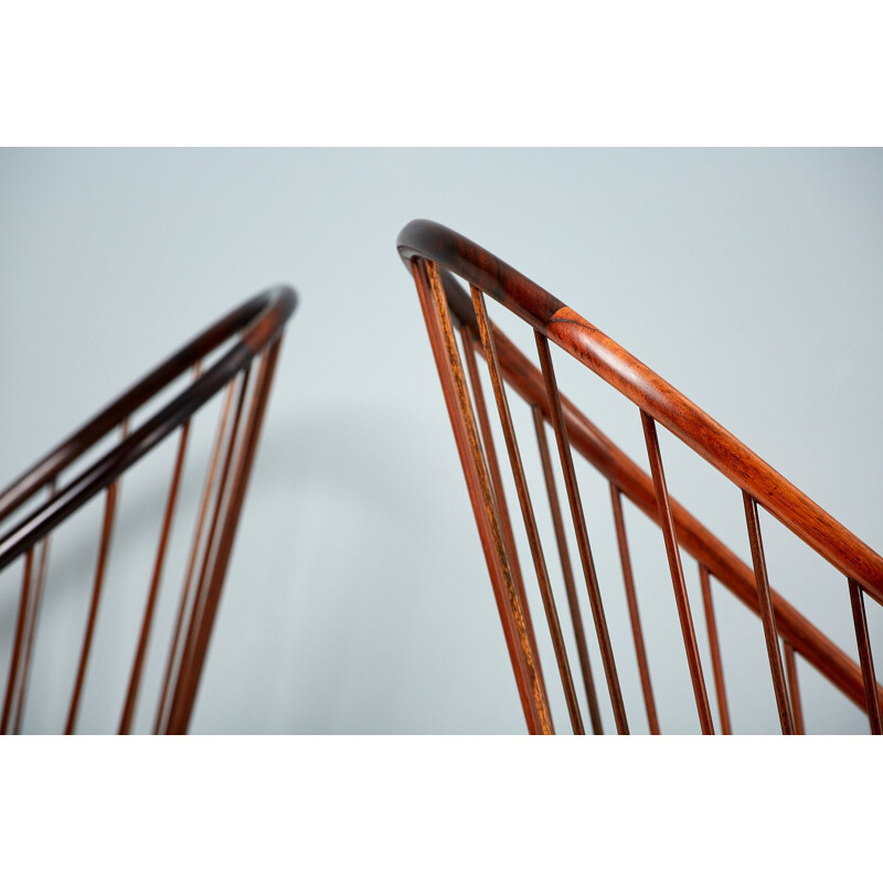 Ensemble de 4 chaises "Curva" en jacaranda de Joaquim Tenreiro, Brazil 1960