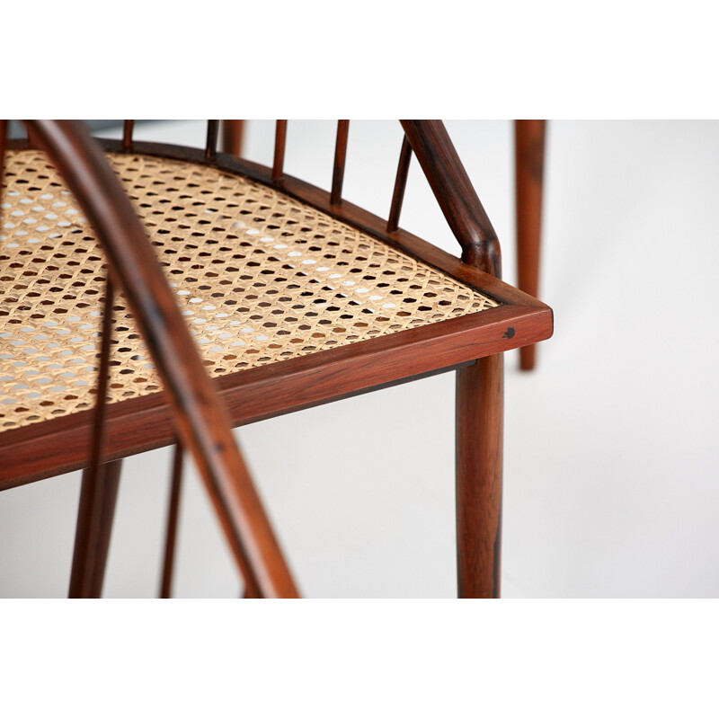 Ensemble de 4 chaises "Curva" en jacaranda de Joaquim Tenreiro, Brazil 1960