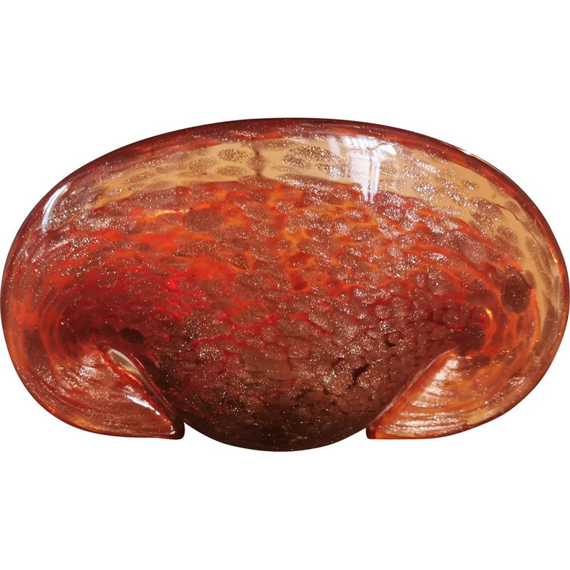 Vintage ashtray Murano red and gold 1970