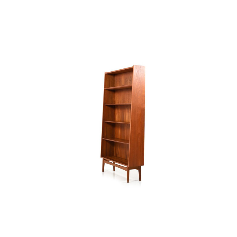 Mid Century Conical Bookshelf  Bookcase in Teak by Johannes Sorth for Nexø Møbelfabrik Bornholm Danish 1960s