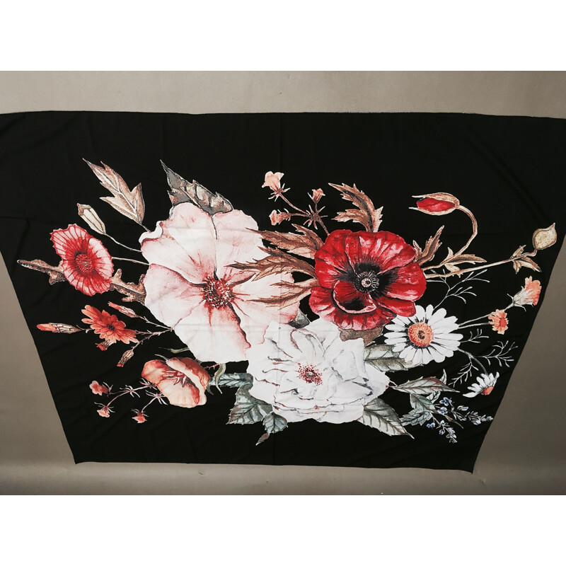 Large Vintage wall hanging Floral Entirely cloth