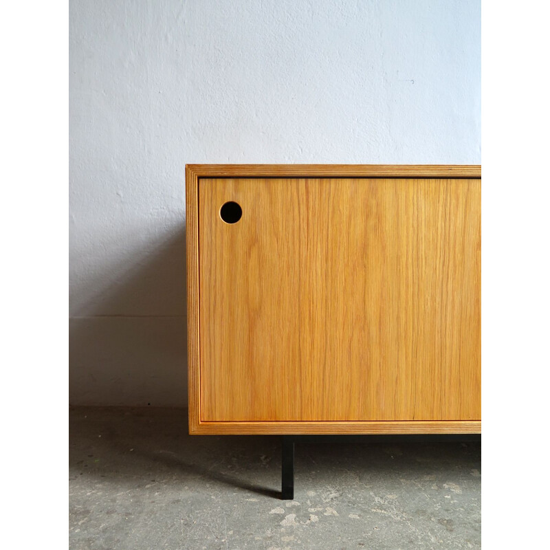 Vintage Oak sideboard with sliding doors, 1990s