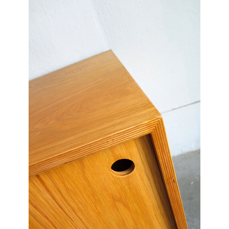 Vintage Oak sideboard with sliding doors, 1990s