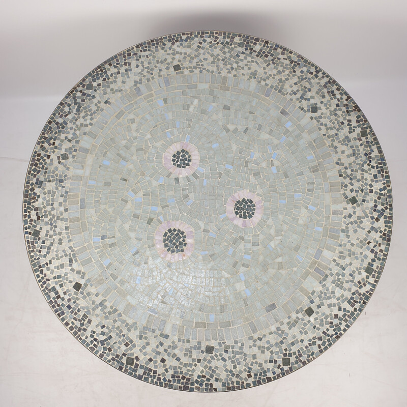 Vintage Round Mosaic Coffee Table by Berthold Müller, 1950s