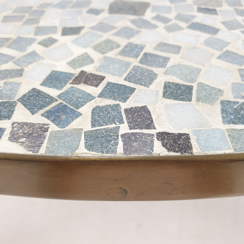 Vintage Round Mosaic Coffee Table by Berthold Müller, 1950s