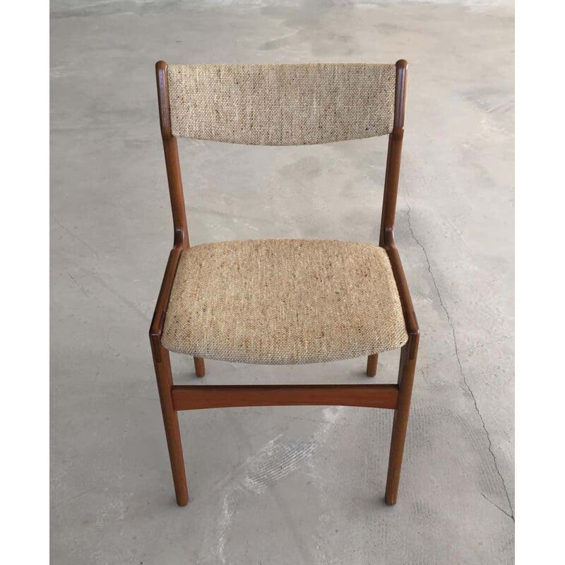  Set of 4 Teak Dining Chairs Inc. Reupholstery Erik Buch 1960s