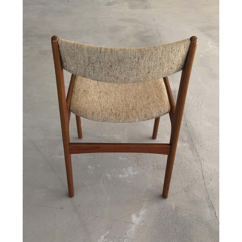 Ensemble de 4 chaises vintage en teck Inc. Reupholstery Erik Buch 1960