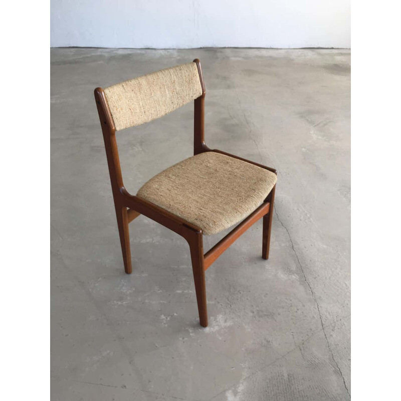  Set of 4 Teak Dining Chairs Inc. Reupholstery Erik Buch 1960s