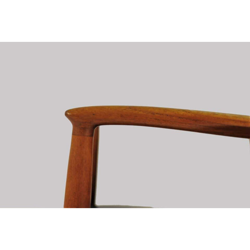 Vintage Model 67 Armchair in Teak and Leather, Orum Mobelfabrik Erik Buch 1960s