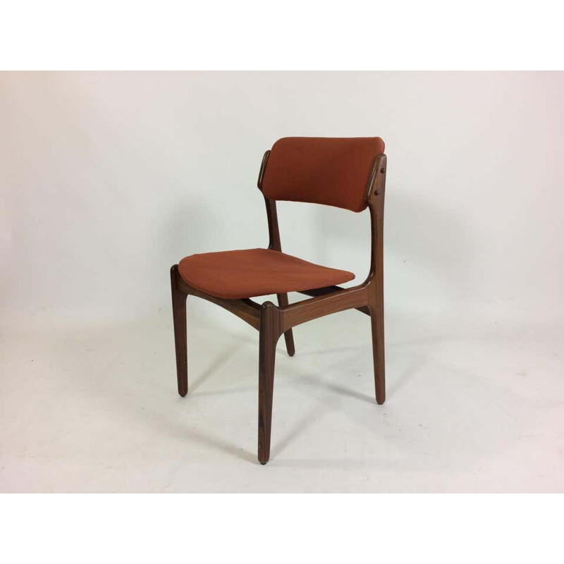 Juego de 12 sillas de comedor, Rosewood Inc. tapizadas por Erik Buch 1960
